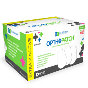 Opthopatch Eye Patches for Kids - 90 + 10 Bonus Latex-Free Hypoallergenic Cotton Adhesive Bandages for Amblyopia and Cross Eye (Plain White)