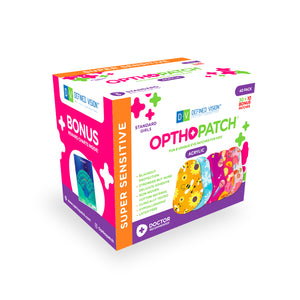 Opthopatch Kids Eye Patches with Extra Hypoallergenic Acrylic Adhesive, 40 Breathable Patches for Amblyopia & Lazy Eye, Chic Girl-Friendly Designs, Includes 1 Rewards Chart by Defined Vision