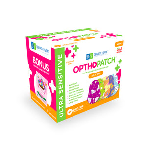 Opthopatch Eye Patches for Kids with Ultra Sensitive Silicone Adhesive, 40 Hypoallergenic Patches for Amblyopia & Lazy Eye, Fun Girl-Friendly Designs, Includes 1 Rewards Chart by Defined Vision