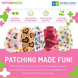 Children's Extra Sensitive Adhesive Eye Patch for Girls + Reward Charts Included