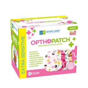 Infants Extra Sensitive Adhesive Eye Patch Girls 40 Pack Series I + Reward Chart Poster