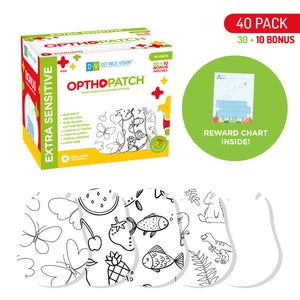 Color Your Own Patch | Extra Sensitive Adhesive Eye Patches for Boys and Girls + Reward Chart Posters