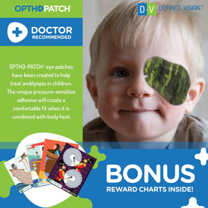 Children's Extra Sensitive Adhesive Eye Patch for Boys + Reward Charts Included