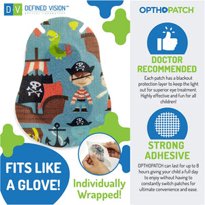 Infants Extra Sensitive Adhesive Eye Patch Boys 100 Pack Series I + 3 Reward Chart Posters