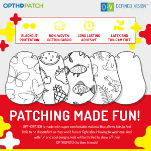 Color Your Own Patch | Extra Sensitive Adhesive Eye Patches for Boys and Girls 40 Pack + Reward Chart Poster