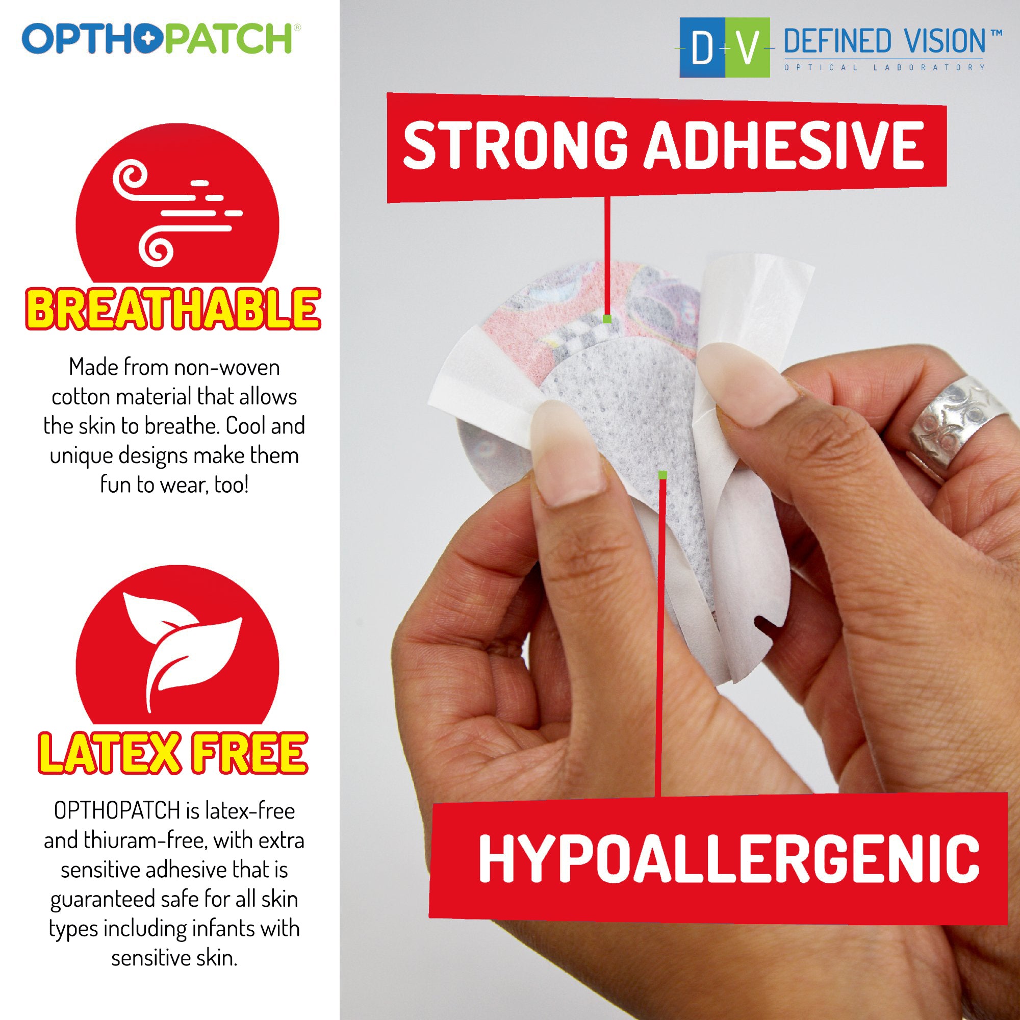 Color Your Own Patch | Extra Sensitive Adhesive Eye Patches for Boys and Girls 100 Pack + 3 Reward Chart Posters