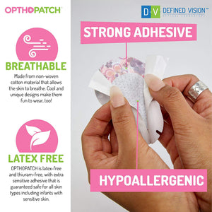 Childrens Extra Sensitive Adhesive Eye Patch Girls 70 Pack Series II + Rewards Chart Posters