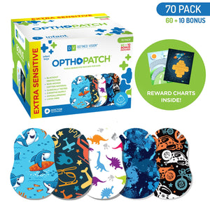 Infants Extra Sensitive Adhesive Eye Patch Boys 70 Pack Series II + Rewards Chart Posters