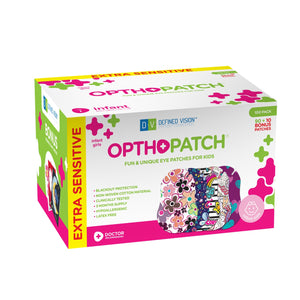 Infants Extra Sensitive Adhesive Eye Patch Girls 100 Pack Series II + 3 Reward Chart Posters