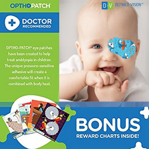 Infants Extra Sensitive Adhesive Eye Patch Boys 70 Pack Series II + Rewards Chart Posters