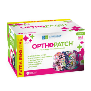 Childrens Extra Sensitive Adhesive Eye Patch Girls 70 Pack Series II + Rewards Chart Posters